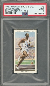 1937 Hignett Bros. & Co. "Champions of 1936" #3 Jesse Owens – PSA MINT 9 "1 of 1!"